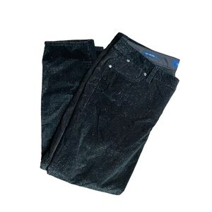 Talbots Black Micro Corduroy Silver Sparkle Slim Ankle Jeans, 14P